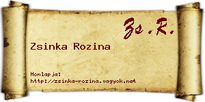Zsinka Rozina névjegykártya